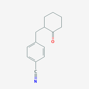 molecular formula C14H15NO B8505781 4-[(2-Oxocyclohexyl)methyl]benzonitrile CAS No. 189120-11-4