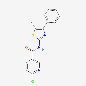 6-chloro-N-(5-methyl-4-phenyl-1,3-thiazol-2-yl)pyridine-3-carboxamide