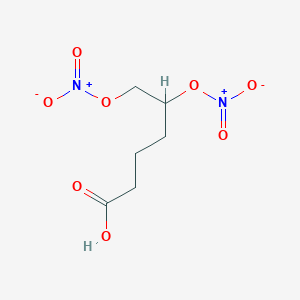 molecular formula C6H10N2O8 B8505849 5,6-Bis(nitrooxy)hexanoic acid 