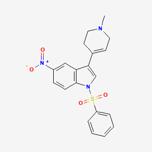 molecular formula C20H19N3O4S B8505907 1-(benzenesulfonyl)-3-(1-methyl-3,6-dihydro-2H-pyridin-4-yl)-5-nitroindole CAS No. 947496-07-3