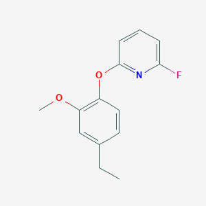 molecular formula C14H14FNO2 B8505921 2-(4-Ethyl-2-methoxyphenoxy)-6-fluoropyridine 