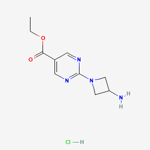 molecular formula C10H15ClN4O2 B8505991 Ethyl 2-(3-aminoazetidin-1-YL)pyrimidine-5-carboxylate hcl 