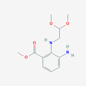molecular formula C12H18N2O4 B8506040 Methyl 3-amino-2-(2,2-dimethoxyethylamino)benzoate 