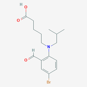 molecular formula C16H22BrNO3 B8506145 5-((4-Bromo-2-formylphenyl)(isobutyl)amino)pentanoic acid 