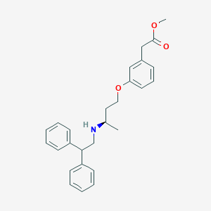 molecular formula C27H31NO3 B8506167 methyl (R)-2-(3-(3-((2,2-diphenylethyl)amino)butoxy)phenyl)acetate 