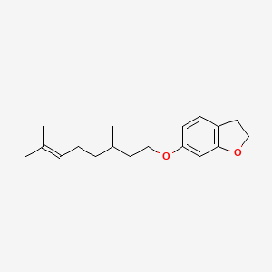 molecular formula C18H26O2 B8506220 6-[(3,7-Dimethyloct-6-EN-1-YL)oxy]-2,3-dihydro-1-benzofuran CAS No. 51079-62-0