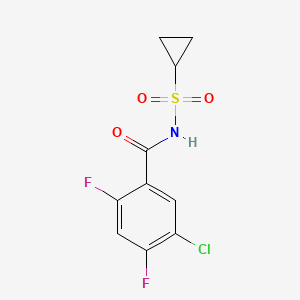 molecular formula C10H8ClF2NO3S B8506226 5-chloro-N-(cyclopropylsulfonyl)-2,4-difluorobenzamide 