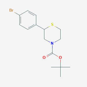 molecular formula C15H20BrNO2S B8506236 Tert-butyl 2-(4-bromophenyl)thiomorpholine-4-carboxylate 