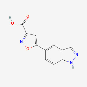 molecular formula C11H7N3O3 B8506338 5-(1H-indazol-5-yl)isoxazole-3-carboxylic acid 