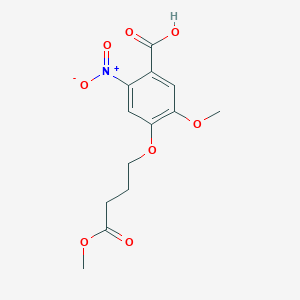 molecular formula C13H15NO8 B8506369 5-Methoxy-4-(4-methoxy-4-oxobutoxy)-2-nitrobenzoic acid 