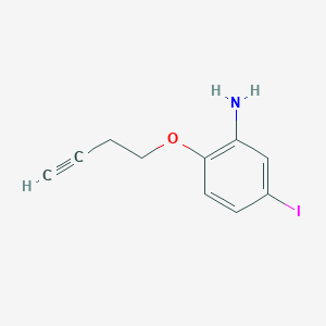 molecular formula C10H10INO B8506427 2-(But-3-yn-1-yloxy)-5-iodoaniline 