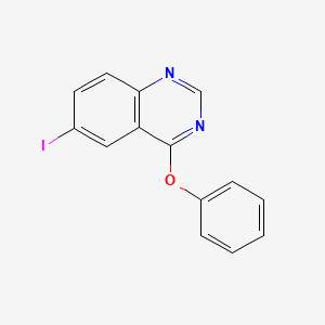 molecular formula C14H9IN2O B8506445 6-Iodo4-phenoxyquinazoline CAS No. 287193-14-0