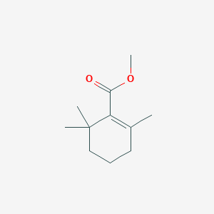 molecular formula C11H20INO B8506486 1-Cyclohexene-1-carboxylic acid, 2,6,6-trimethyl-, methyl ester CAS No. 49815-58-9