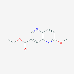 molecular formula C12H12N2O3 B8506586 6-Methoxy-[1,5]naphthyridine-3-carboxylic acid ethyl ester 