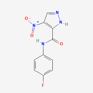 molecular formula C10H7FN4O3 B8506646 1h-Pyrazole-3-carboxamide,n-(4-fluorophenyl)-4-nitro- 