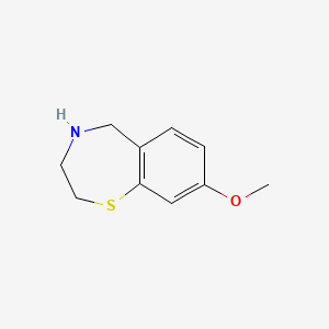 molecular formula C10H13NOS B8506660 1,4-Benzothiazepine, 2,3,4,5-tetrahydro-8-methoxy- 