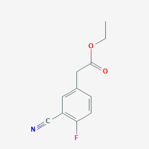 molecular formula C11H10FNO2 B8506662 (3-Cyano-4-fluoro-phenyl)-acetic acid ethyl ester 