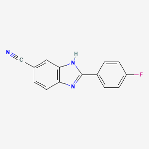 molecular formula C14H8FN3 B8506666 2-(4-Fluoro-phenyl)-1H-benzoimidazole-5-carbonitrile 