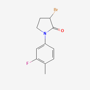molecular formula C11H11BrFNO B8506681 3-Bromo-1-(3-fluoro-4-methylphenyl)pyrrolidin-2-one 