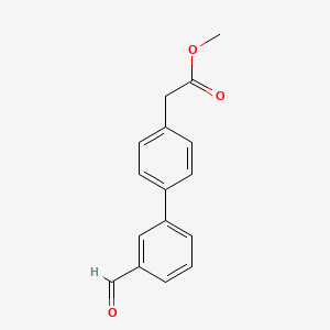 molecular formula C16H14O3 B8506696 (3'-Formyl-biphenyl-4-yl)-acetic acid methyl ester 