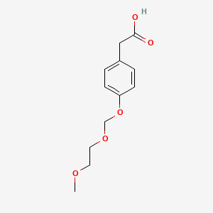 molecular formula C12H16O5 B8506822 2-(4-((2-Methoxyethoxy)methoxy)phenyl)acetic acid 