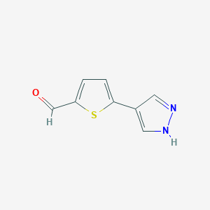 molecular formula C8H6N2OS B8506831 5-(1H-pyrazol-4-yl)thiophene-2-carbaldehyde 