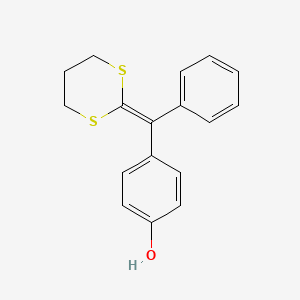 B8506871 4-[(1,3-Dithian-2-ylidene)(phenyl)methyl]phenol CAS No. 89863-89-8