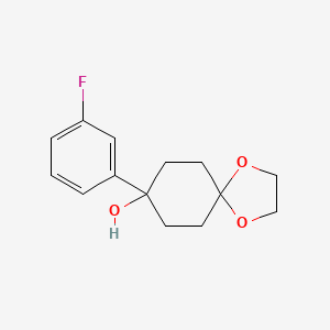 molecular formula C14H17FO3 B8506901 8-(3-Fluorophenyl)-1,4-dioxaspiro[4,5]decan-8-ol 