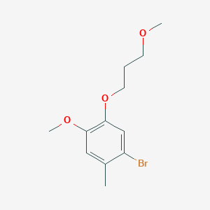 molecular formula C12H17BrO3 B8506949 1-Bromo-4-methoxy-5-(3-methoxy-propoxy)-2-methyl-benzene 
