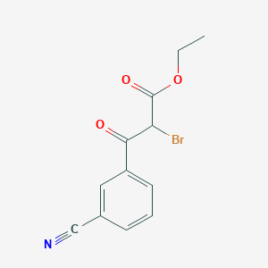 molecular formula C12H10BrNO3 B8506977 Ethyl 2-bromo-3-(3-cyanophenyl)-3-oxopropionate 