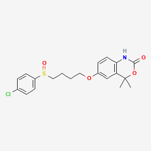 molecular formula C20H22ClNO4S B8506983 1,4-Dihydro-6-(4-((4-chlorophenyl)sulfinyl)butoxy)-4,4-dimethyl-2H-3,1-benzoxazin-2-one CAS No. 89431-77-6
