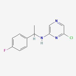 molecular formula C12H11ClFN3 B8507080 6-chloro-N-[1-(4-fluorophenyl)ethyl]pyrazin-2-amine 