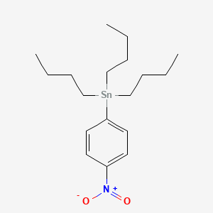 molecular formula C18H31NO2Sn B8507098 Stannane, tributyl(4-nitrophenyl)- 