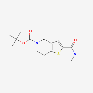 molecular formula C15H22N2O3S B8507127 5-t-Butoxycarbonyl-2-dimethylcarbamoyl-4,5,6,7-tetrahydro-thieno[3,2-c]pyridine 