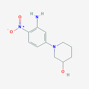 molecular formula C11H15N3O3 B8507135 1-(3-Amino-4-nitrophenyl)-piperidin-3-ol 