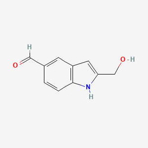 molecular formula C10H9NO2 B8507146 2-hydroxymethyl-1H-indole-5-carbaldehyde 