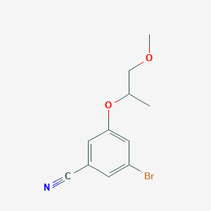molecular formula C11H12BrNO2 B8507157 3-Bromo-5-(2-methoxy-1-methylethoxy)benzonitrile 