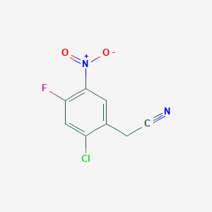 molecular formula C8H4ClFN2O2 B8507201 2-Chloro-4-fluoro-5-nitrobenzyl cyanide 