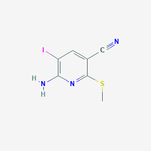 molecular formula C7H6IN3S B8507231 6-Amino-5-iodo-2-(methylthio)nicotinonitrile 