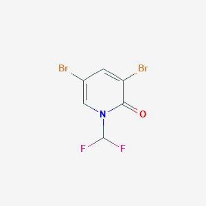 molecular formula C6H3Br2F2NO B8507268 3,5-Dibromo-1-difluoromethyl-1h-pyridin-2-one 