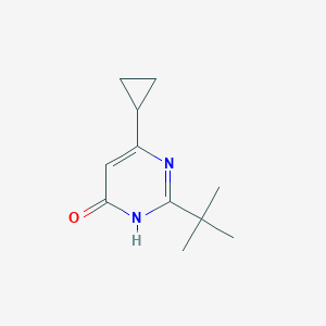 molecular formula C11H16N2O B8507284 2-Tert-butyl-4-hydroxy-6-cyclopropyl-pyrimidine 