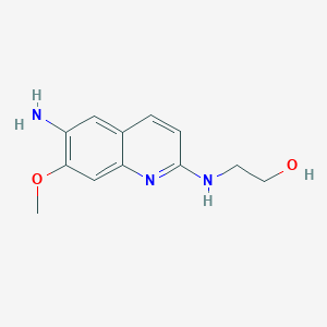 molecular formula C12H15N3O2 B8507381 2-(6-Amino-7-methoxy-quinolin-2-ylamino)-ethanol 