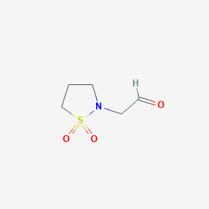 molecular formula C5H9NO3S B8507389 (1,1-Dioxido-2-isothiazolidinyl)acetaldehyde 