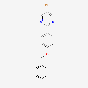 molecular formula C17H13BrN2O B8507408 Pyrimidine, 5-bromo-2-(4-benzyloxyphenyl)- CAS No. 152915-90-7
