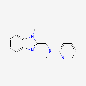 molecular formula C15H16N4 B8507410 N-Methyl-N-[(1-methyl-1H-benzimidazol-2-yl)methyl]pyridin-2-amine 