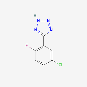 molecular formula C7H4ClFN4 B8507418 5-(5-chloro-2-fluoro-phenyl)-1H-tetrazole 