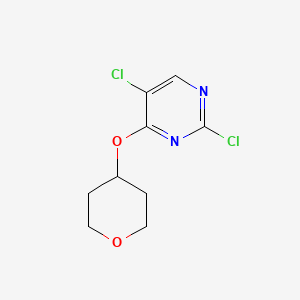 molecular formula C9H10Cl2N2O2 B8507533 2,5-dichloro-4-(tetrahydro-2H-pyran-4-yloxy)pyrimidine 