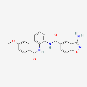 molecular formula C22H18N4O4 B8507702 3-amino-N-[2-[(4-methoxybenzoyl)amino]phenyl]-1,2-benzoxazole-5-carboxamide 