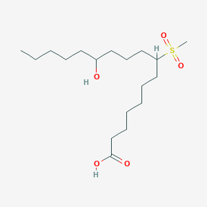molecular formula C18H36O5S B8507709 12-Hydroxy-8-(methanesulfonyl)heptadecanoic acid CAS No. 59768-16-0