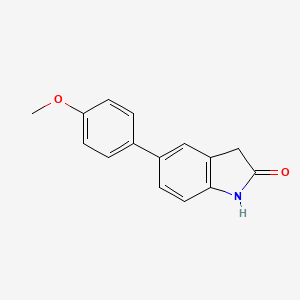 molecular formula C15H13NO2 B8507763 5-(4-Methoxy-phenyl)-1,3-dihydro-indol-2-one 